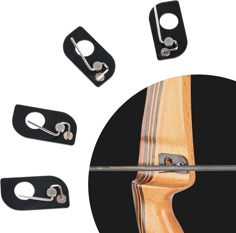 SOPOGER Arrow Rest for Recurve Bow - 4 Pcs Magnetic Metal Recurve Arrow Rest with Adhesive Back Hunting Shooting Targeting Recurve Bow Accessories - Image 1